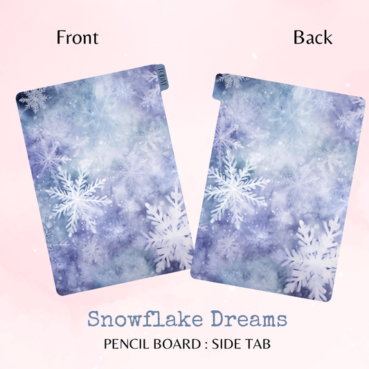 Snowflake Dreams - Pencil Board - Side Tab - Dashboard - Stationery - Planning Accessory - Watercolour