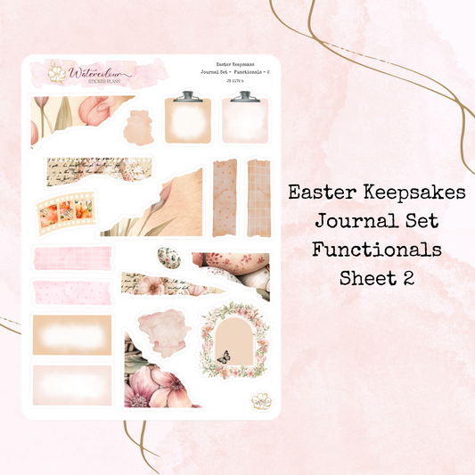 Easter Keepsakes - Journal Set - Planner and Journal Stickers - Stationery - Watercolour