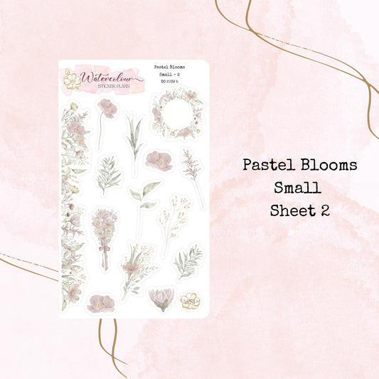 Pastel Blooms - Small Size - Planner and Journal Stickers - Stationery - Watercolour