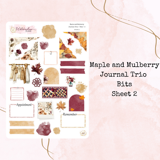Maple and Mulberry - Journal Trio - Planner Stickers - Journal Stickers