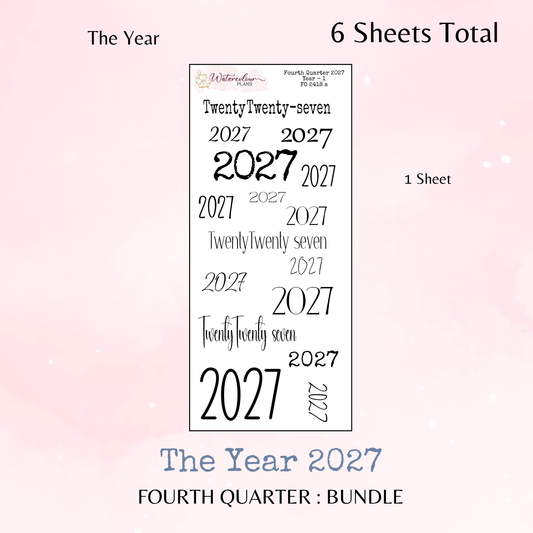 Fourth Quarter Bundle - 2027 - Script Stickers - Days Weeks Months - Stationery