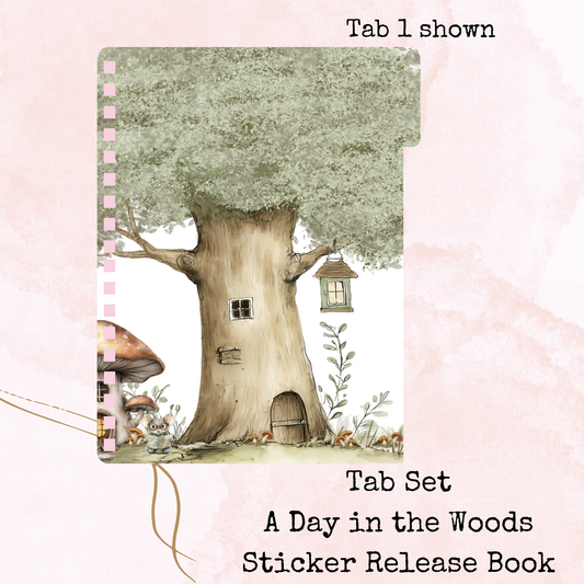A Day in the Woods - Tab Set - Sticker Release Book Accessory - Stationery - Watercolour