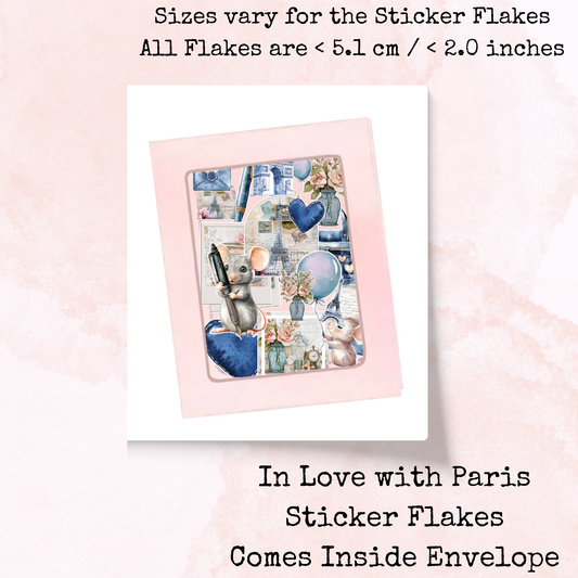 In Love with Paris - Sticker Flakes - Planner and Journal Stickers - Stationery - Watercolour