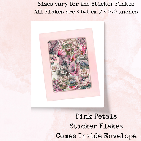 Pink Petals - Sticker Flakes - Planner and Journal Stickers - Stationery - Watercolour