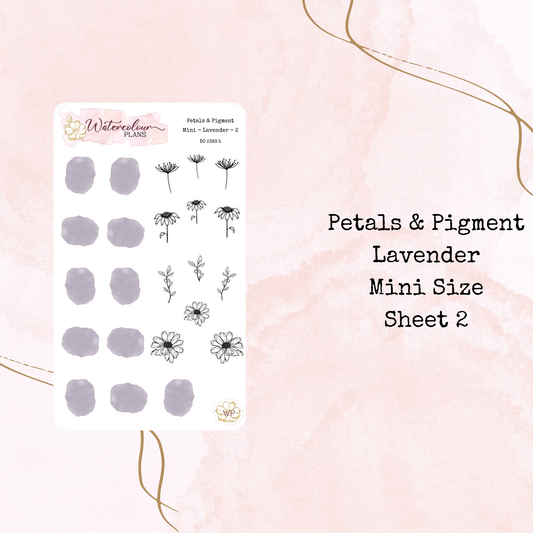 Petals & Pigment - Mini Deco - Lavender - Journal and Planner Stickers - Stationery - Watercolour