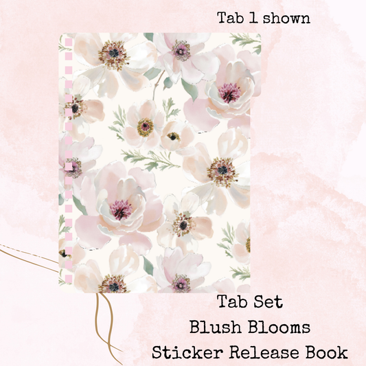 Blush Blooms - Tab Set - Sticker Release Book Accessory - Stationery - Watercolour