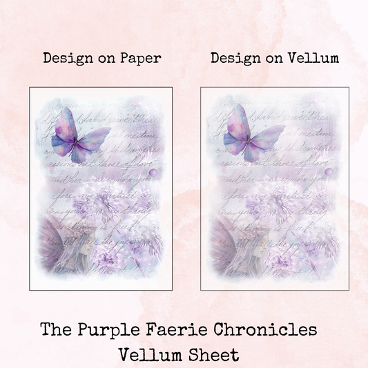 The Purple Faerie Chronicles - Printed Vellum - Dashboard - Stationery - Watercolour