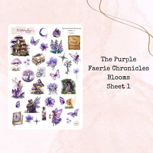 The Purple Faerie Chronicles - Journal Trio - Journal and Planner Stickers - Stationery - Watercolour