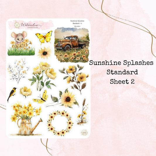 Sunshine Splashes - Standard Size - Planner and Journal Stickers - Stationery - Watercolour
