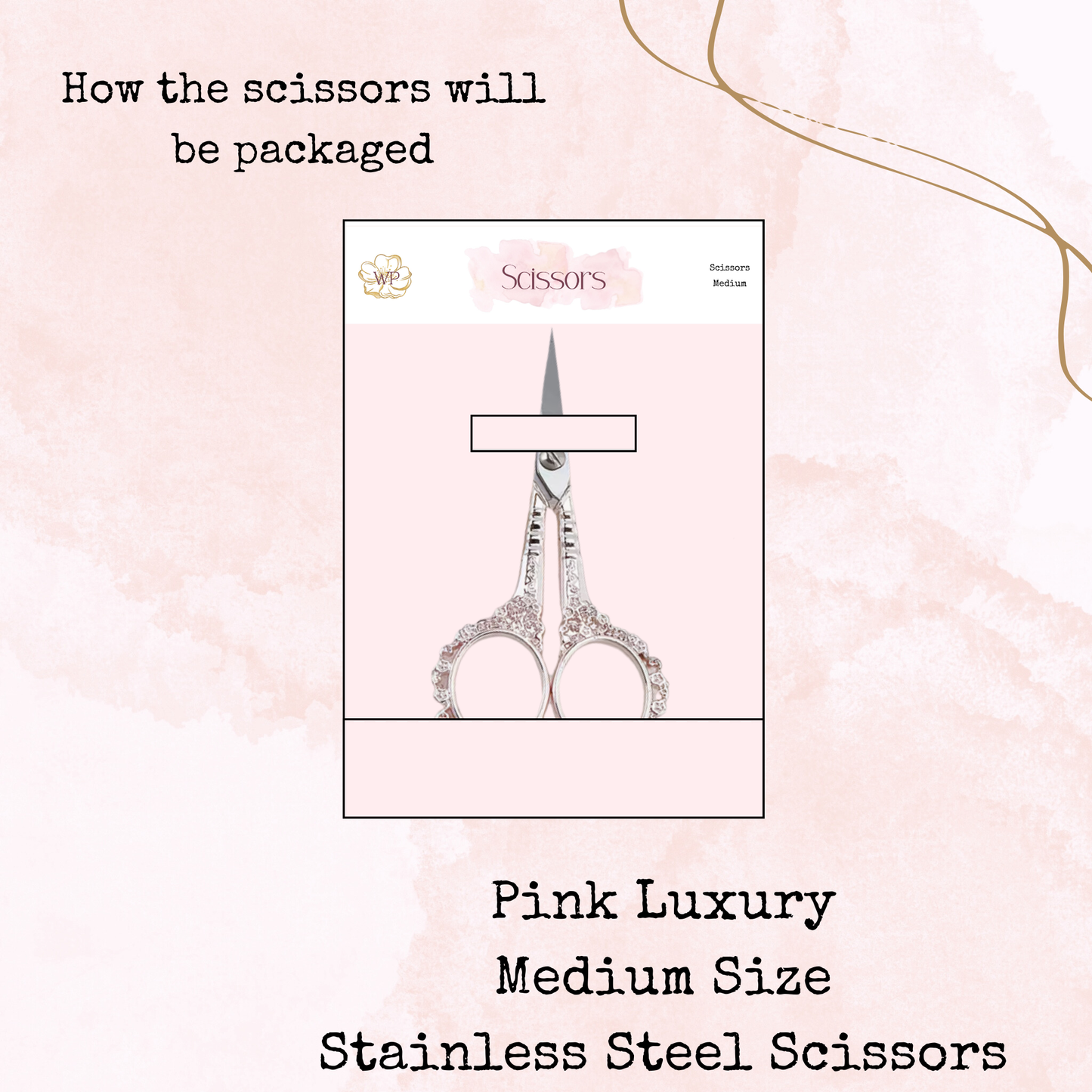 Pink Luxury - Stainless Steel Scissors - Medium Size - Planner Accessories - Tools