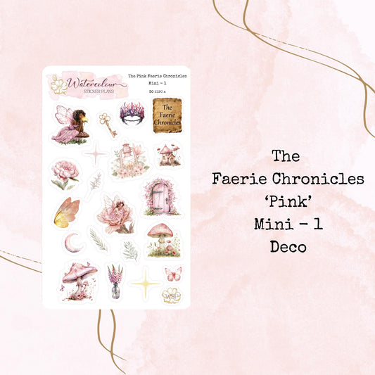 The Pink Faerie Chronicles - Mini Size - Planner and Journal Stickers - Stationery - Watercolour