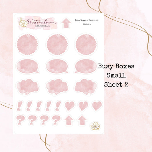 Busy Boxes - Small Size - Planner and Journal Stickers - Stationery - Watercolour