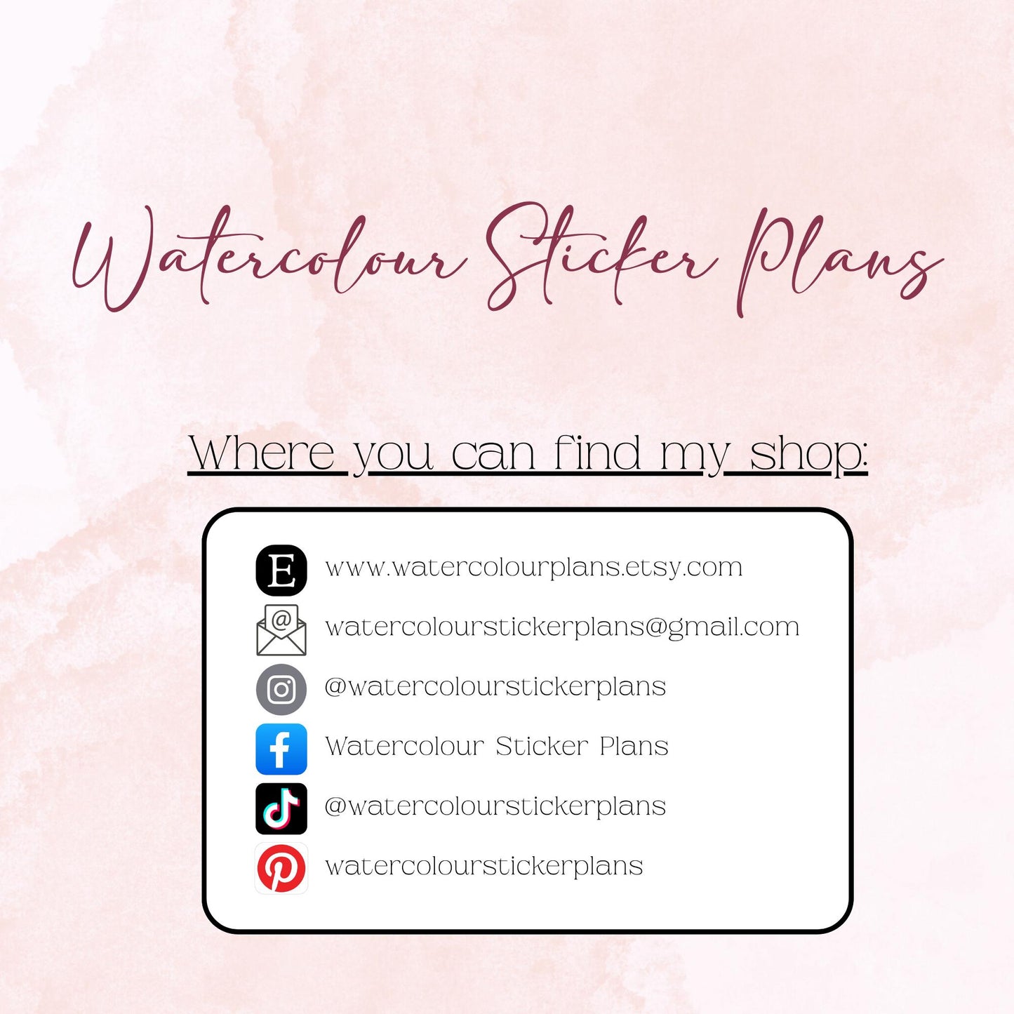 Paper Notes - Small Size - Note Stickers - Planner Stickers - Stationery - Watercolour