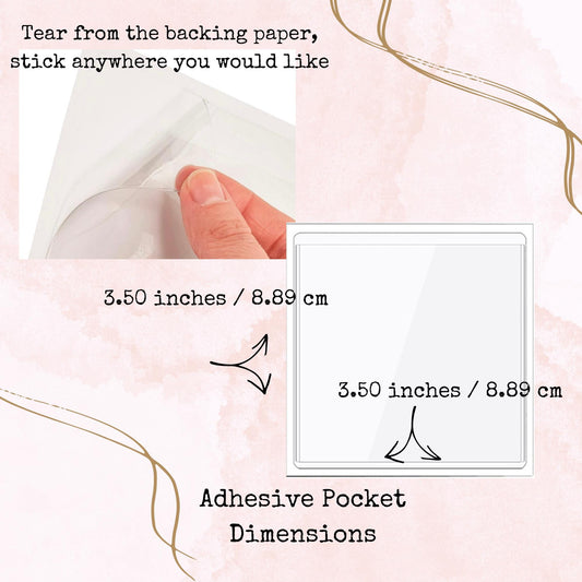 Pretty Petals - Adhesive Pocket - Small Size - Stationery Supplies - Watercolour