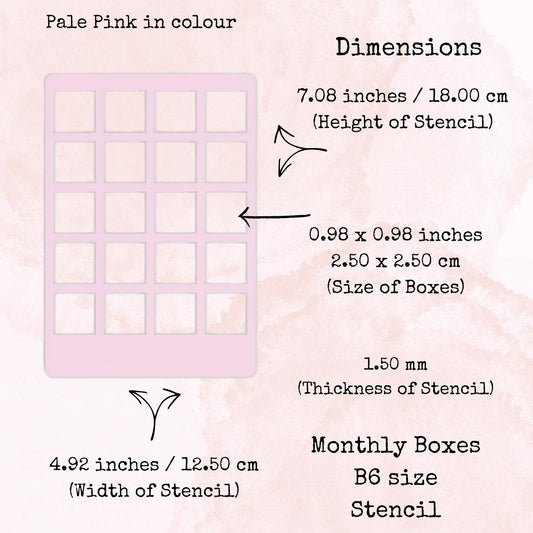 Planner Stencils - Monthly Layout - B6 Size - Planning and Journaling Accessory