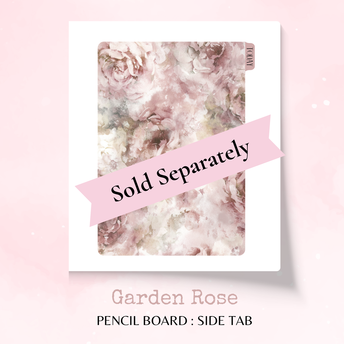Garden Rose - Pencil Board - Top Tab - Dashboard - Stationery - Planning Accessory - Watercolour