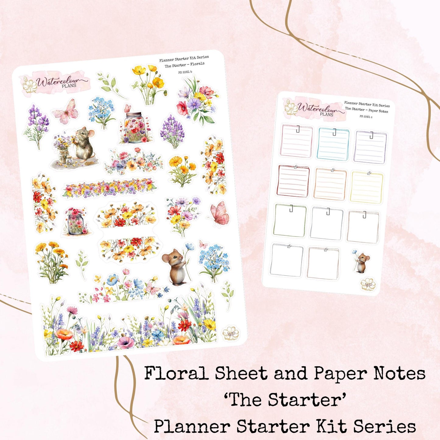 Planner Starter Kit - Script Stickers - Deco - Functional - Ruler - Stationery - Watercolour