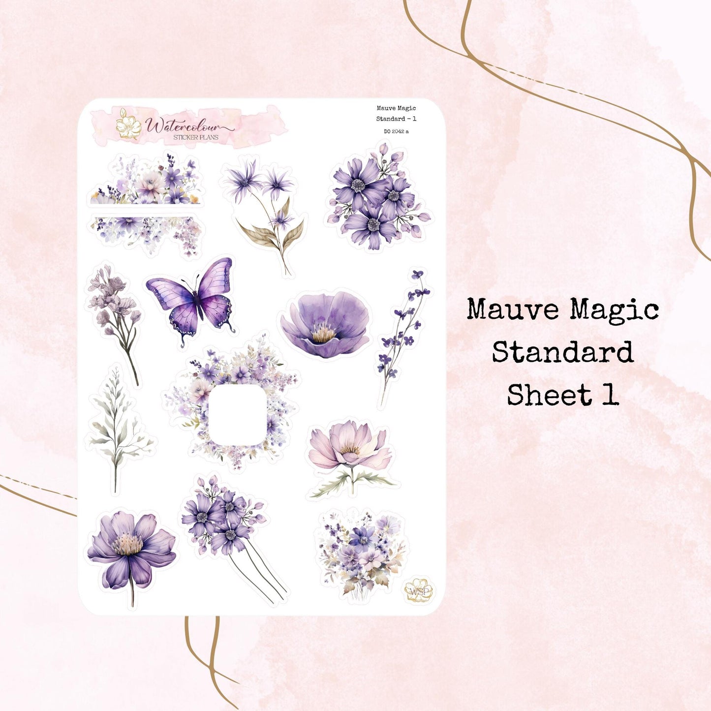Mauve Magic - Standard Size - Planner and Journal Stickers - Stationery - Watercolour