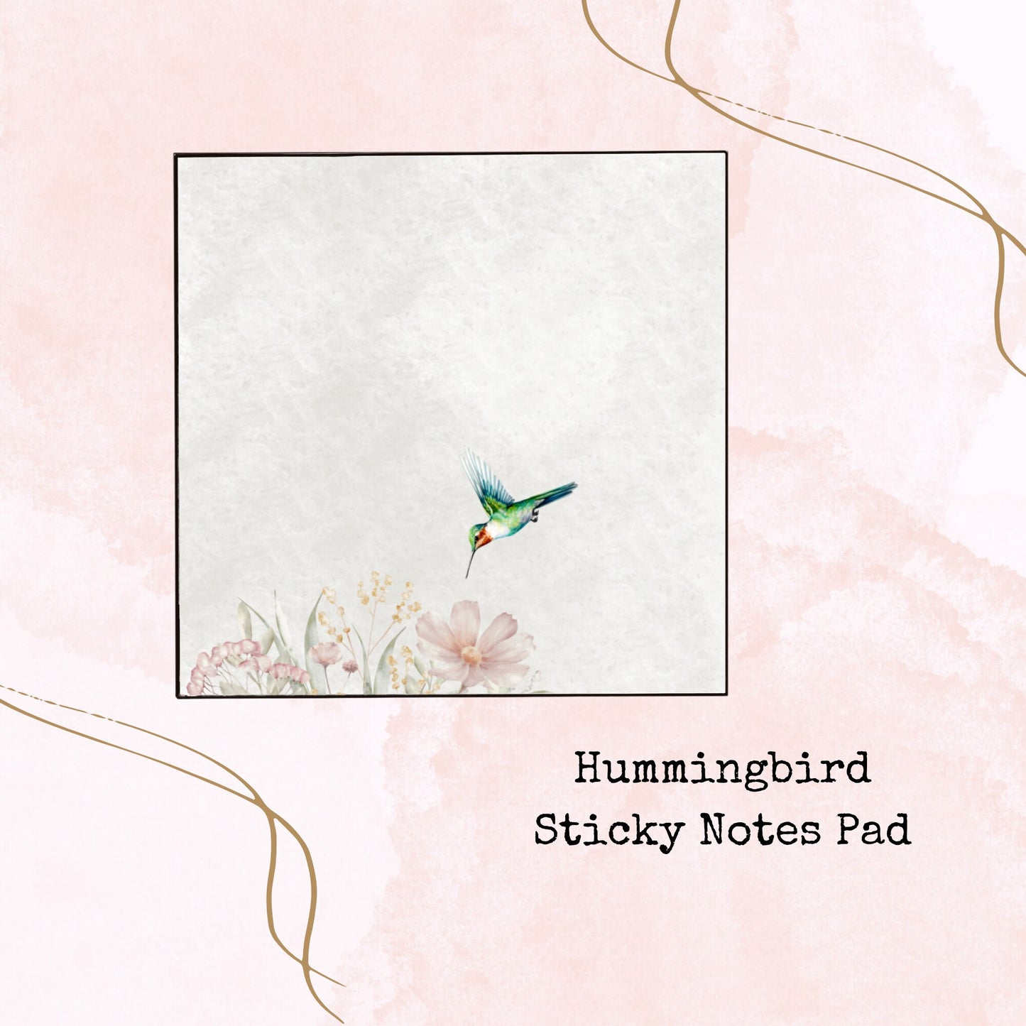 Hummingbird - Sticky Notes Pad - Stationery - Watercolour