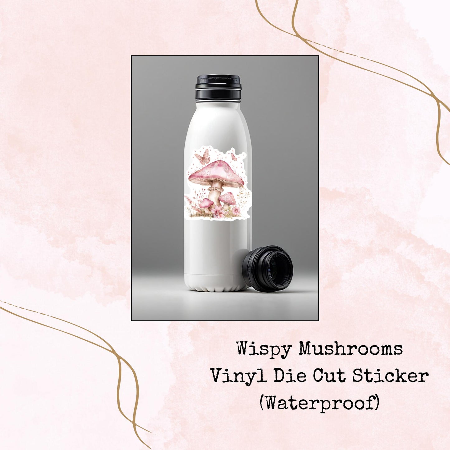 Wispy Mushrooms - Vinyl Die Cut - Waterproof Stickers