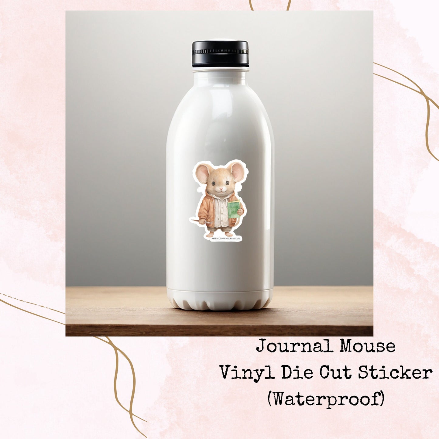 Journal Mouse - Vinyl Die Cut - Waterproof Stickers