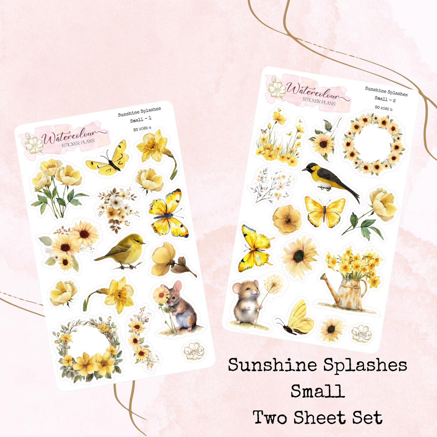 Sunshine Splashes - Small Stickers - Planner and Journal Stickers - Stationery - Watercolour