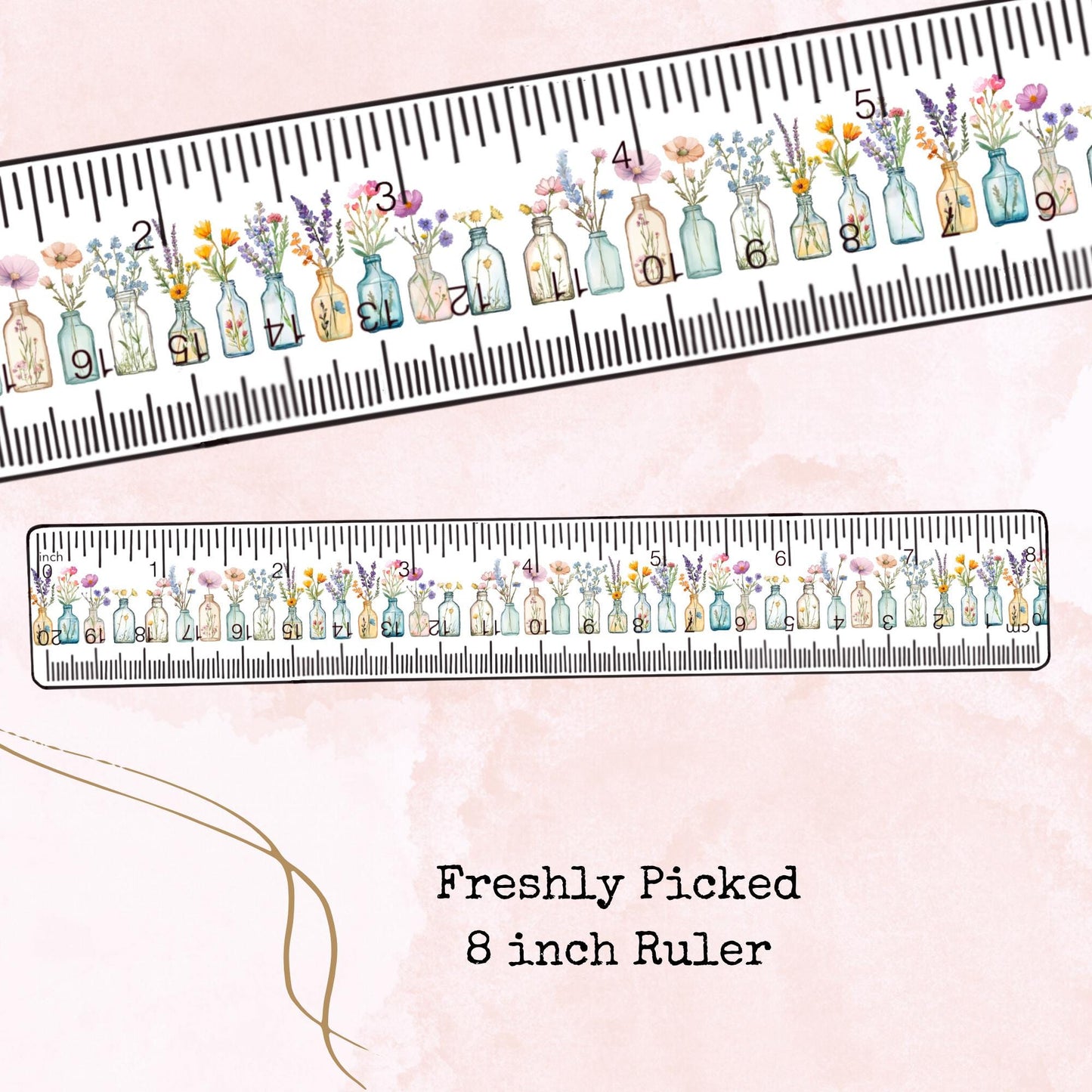 Freshly Picked - 8 Inch Ruler - Planner Supplies - Watercolour