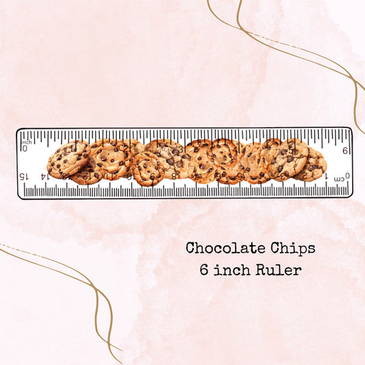 Chocolate Chip Cookie - 6 Inch Ruler - Planner Supplies - Watercolour