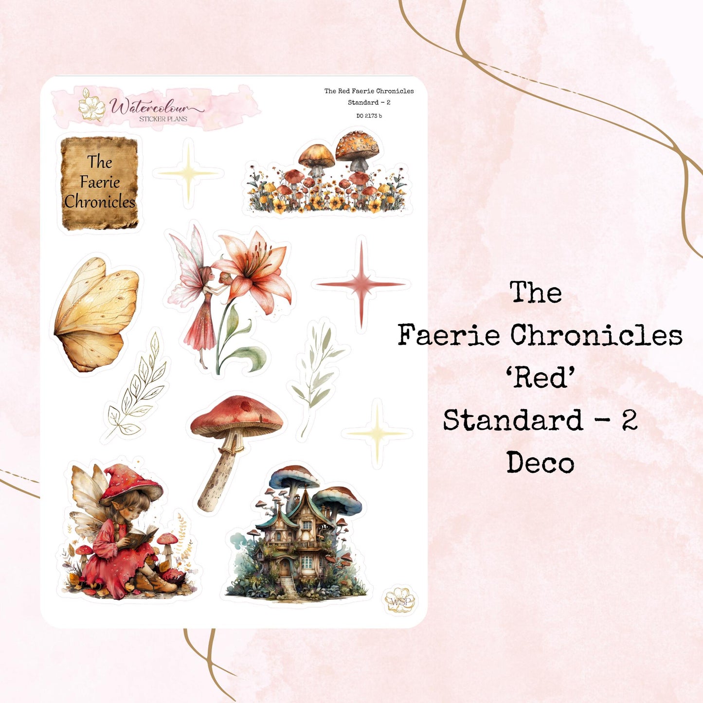 The Red Faerie Chronicles - Standard Size - Planner and Journal Stickers - Stationery - Watercolour