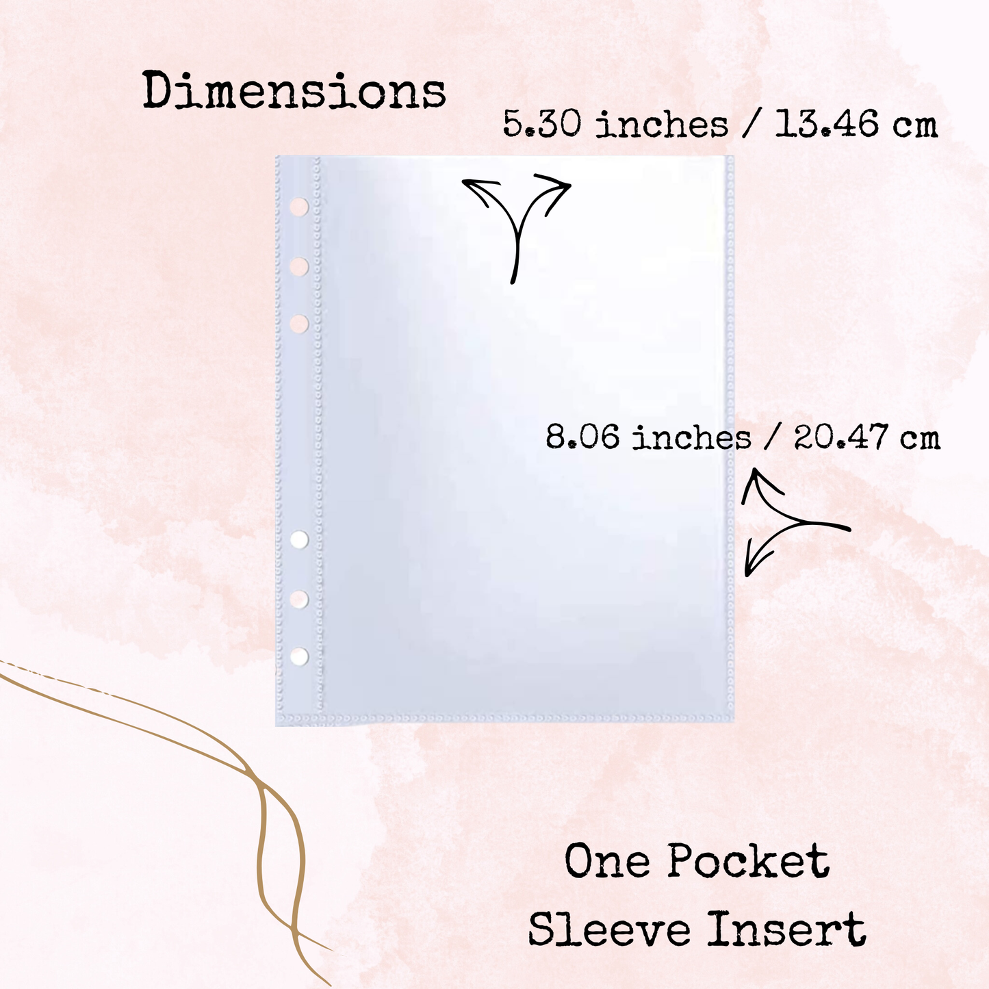 Binder Insert - Pocket Sleeve - One Pocket - A5 - Planner and Journal Accessory