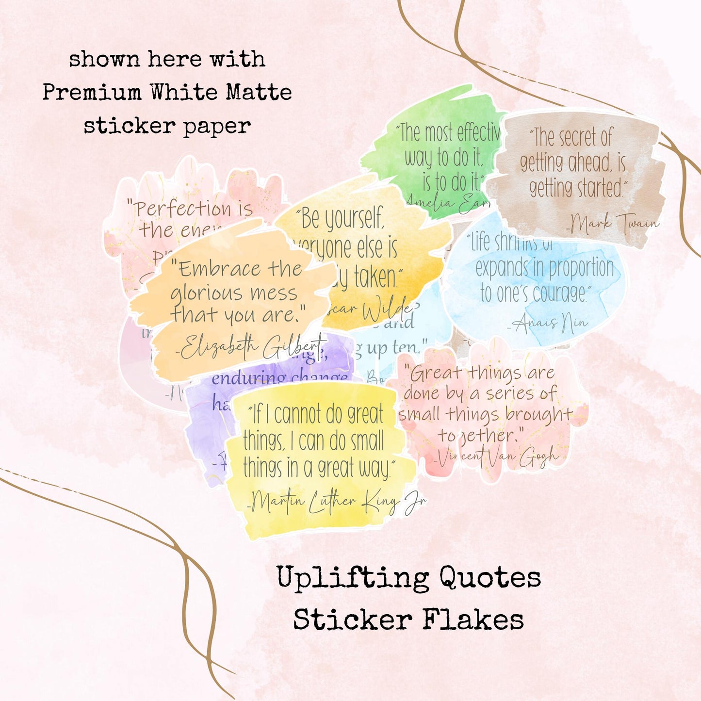 Uplifting Quotes - Sticker Flakes - Stationery - Watercolour