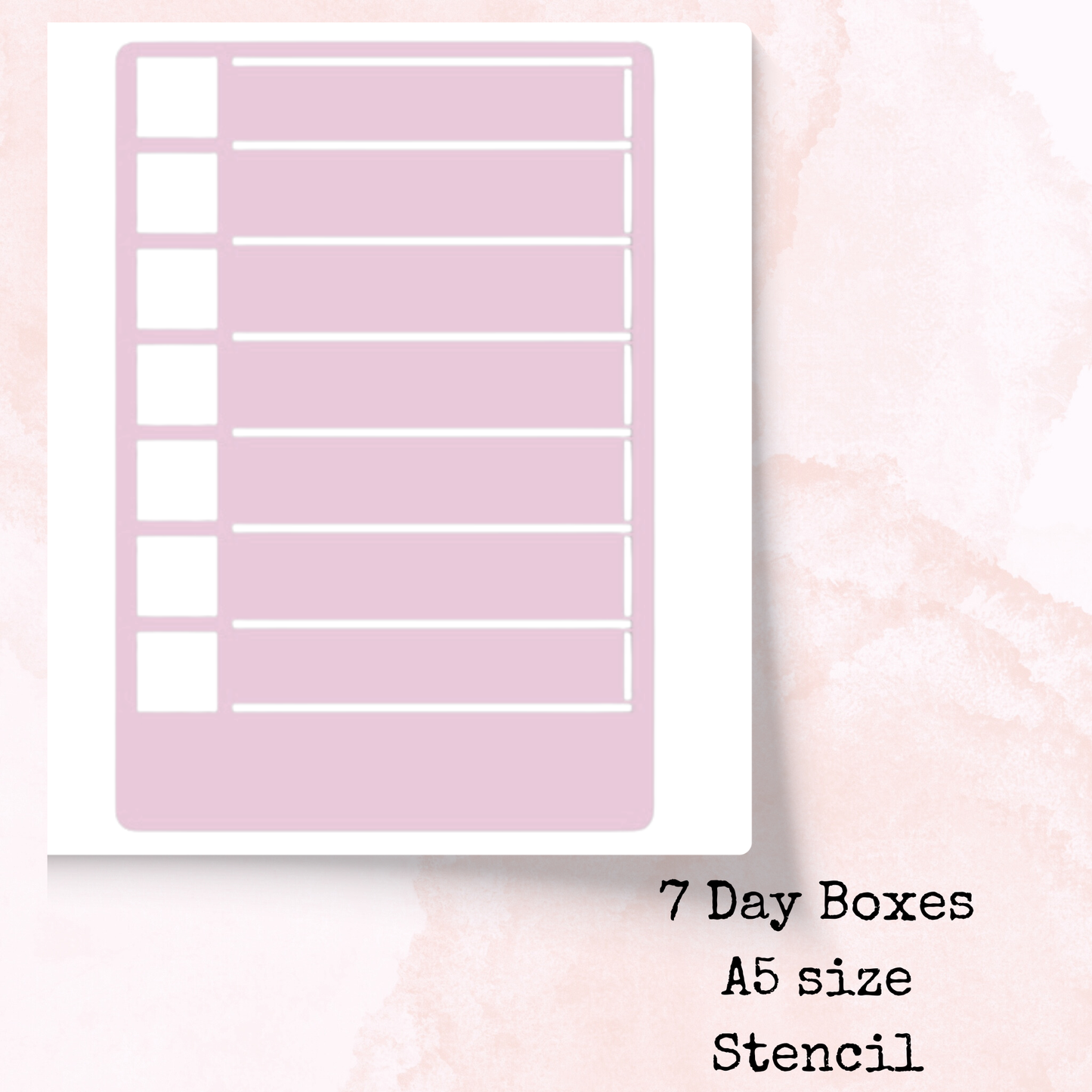 Planner Stencil - 7 Day Boxes - A5 Size - Planning and Journaling Accessory