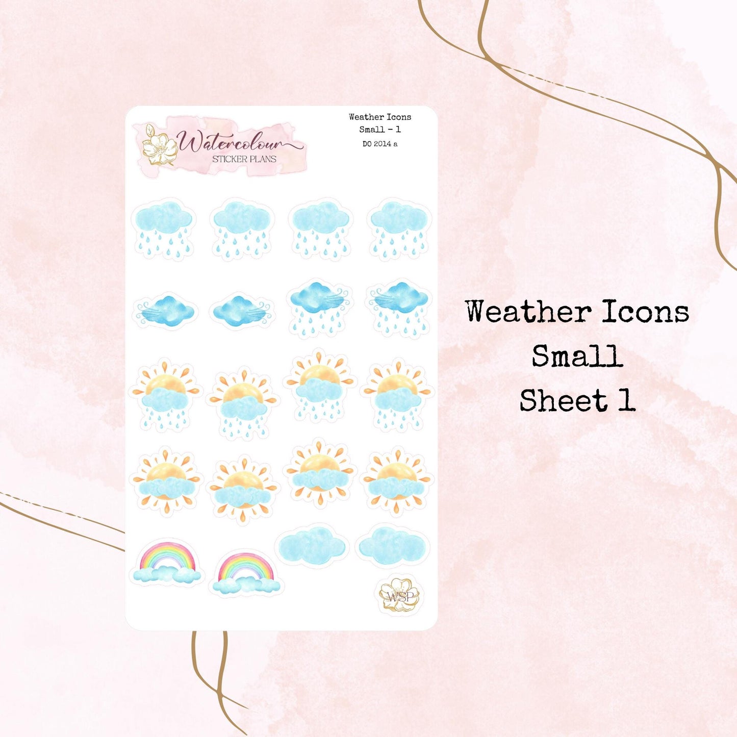 Weather Icons - Small Size - Planner and Journal Stickers - Stationery - Watercolour