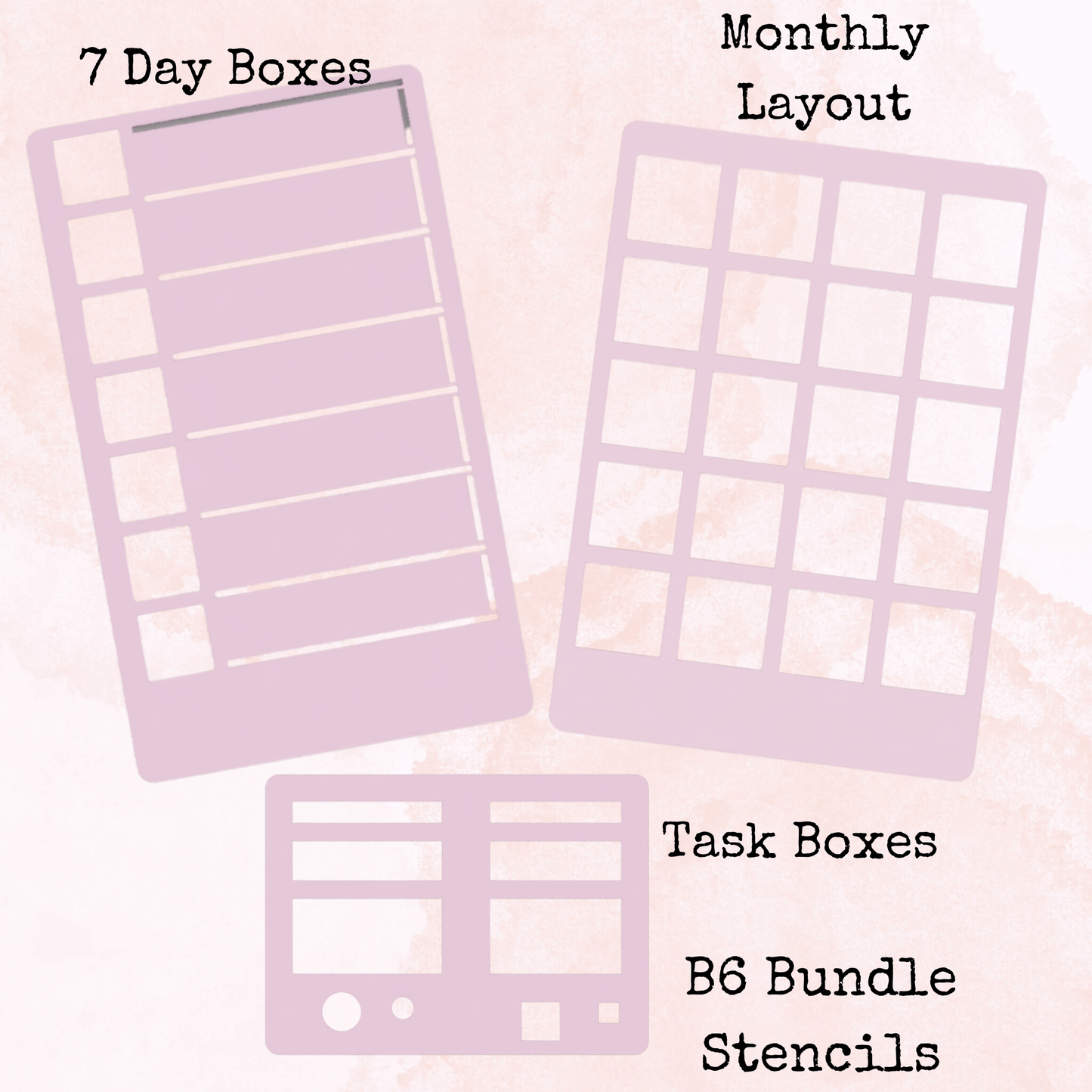 Planner Stencil - 7 Day Boxes - B6 Size - Planning and Journaling Accessory