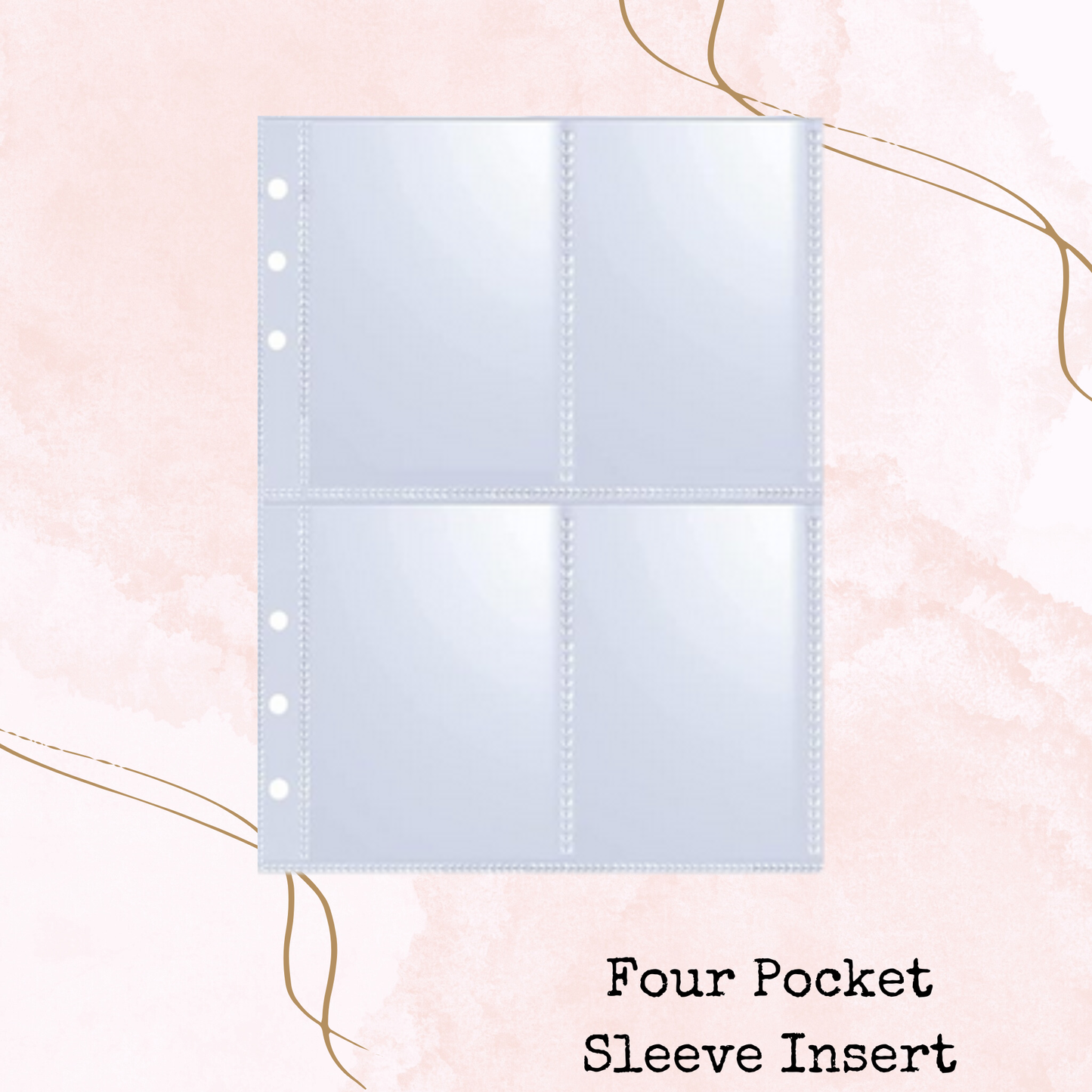 Binder Insert - Pocket Sleeve - Four Pocket - A5 - Planner and Journal Accessory