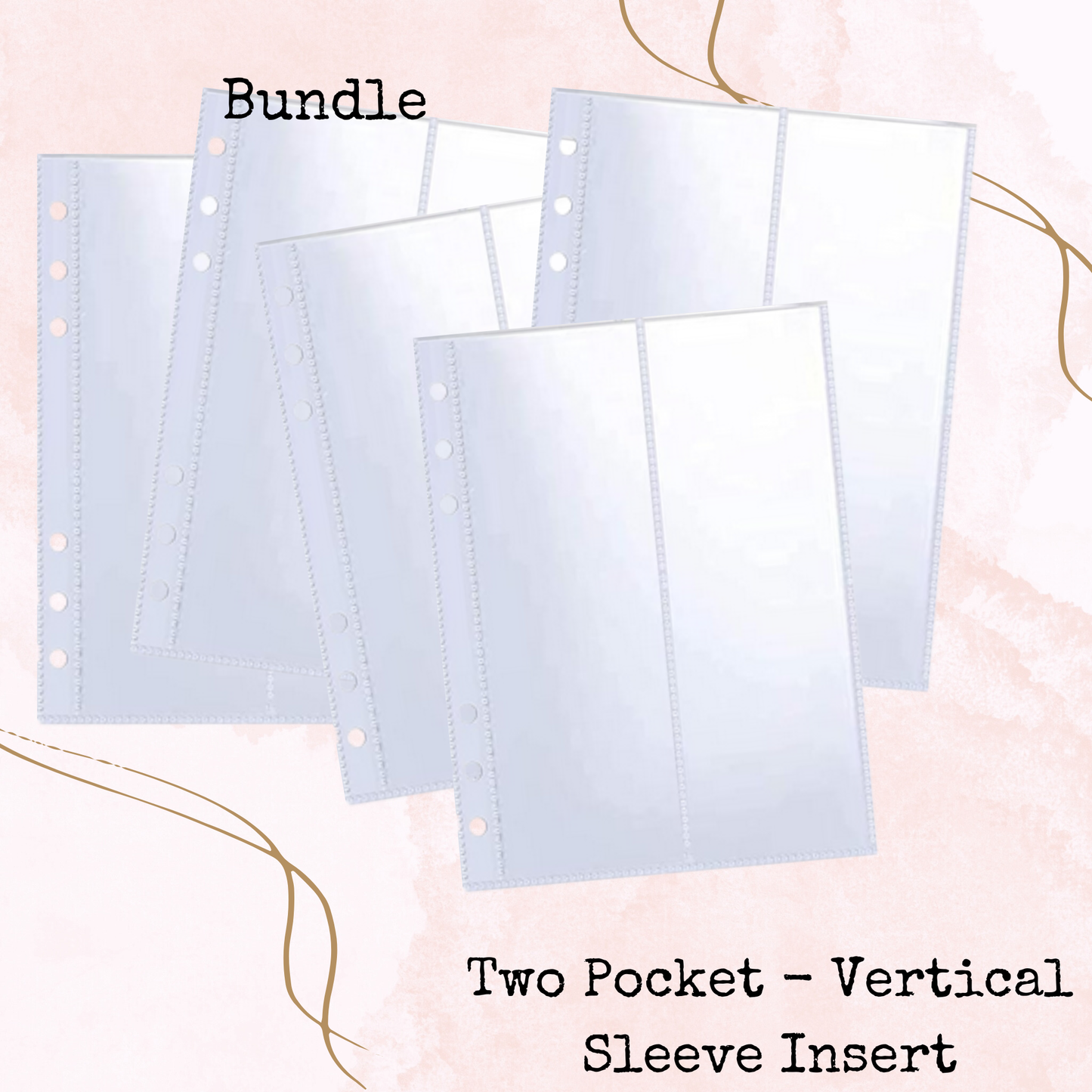 Binder Insert - Pocket Sleeve - Two Pocket Vertical - A5 - Planner and Journal Accessory