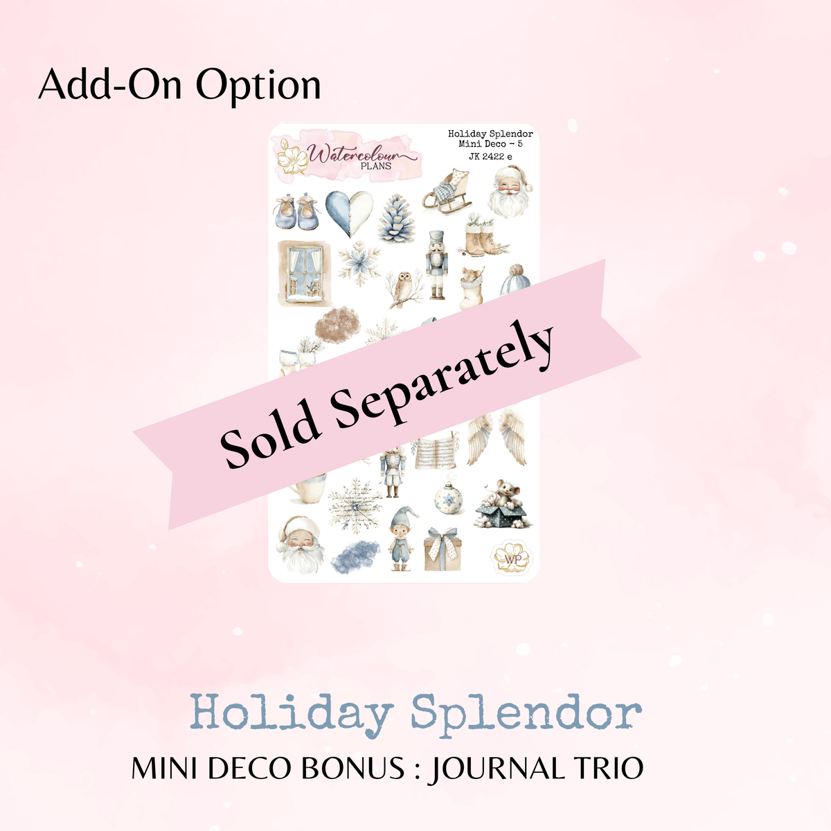Holiday Splendor - Journal Trio - Journal and Planner Stickers - Stationery - Watercolour