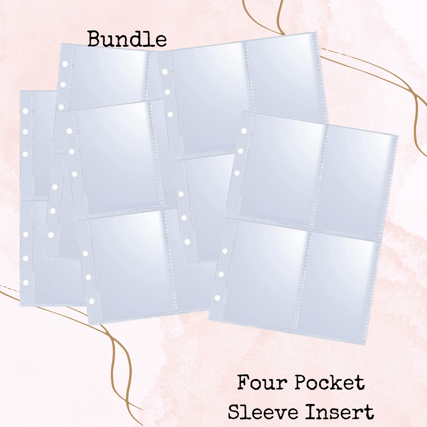 Binder Insert - Pocket Sleeve - Four Pocket - A5 - Planner and Journal Accessory