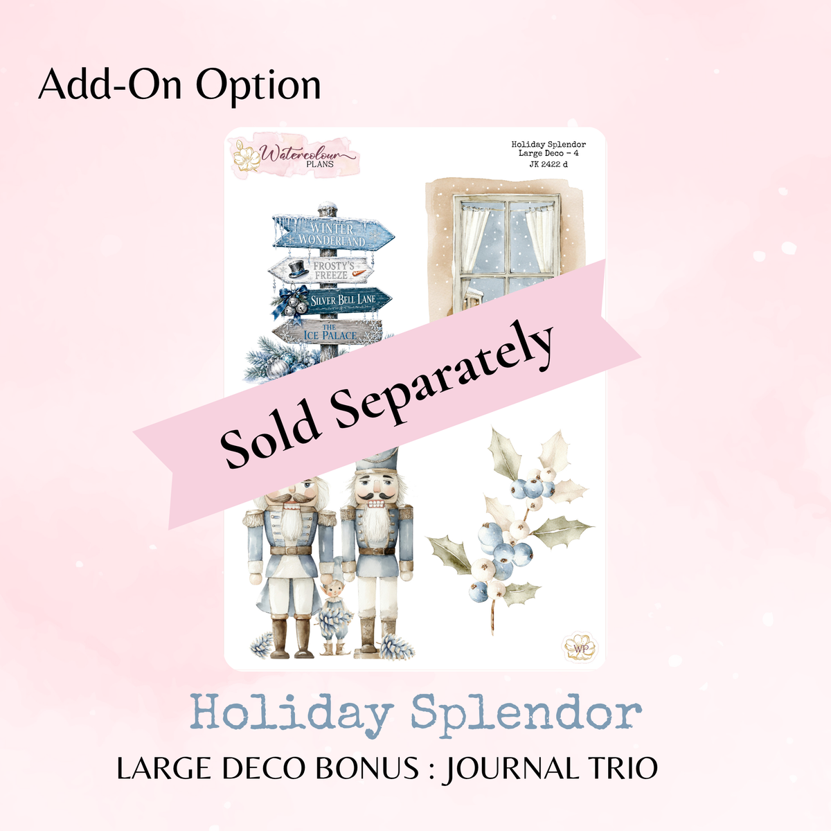 Holiday Splendor - Journal Trio - Journal and Planner Stickers - Stationery - Watercolour