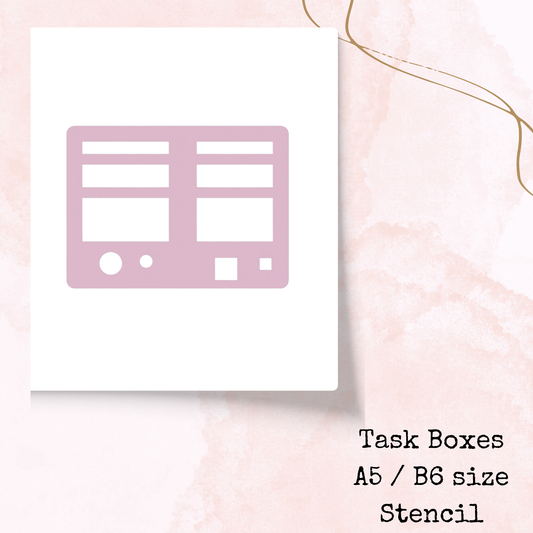 Planner Stencil - Task Boxes - B6 - A5 - Planning and Journaling Accessory