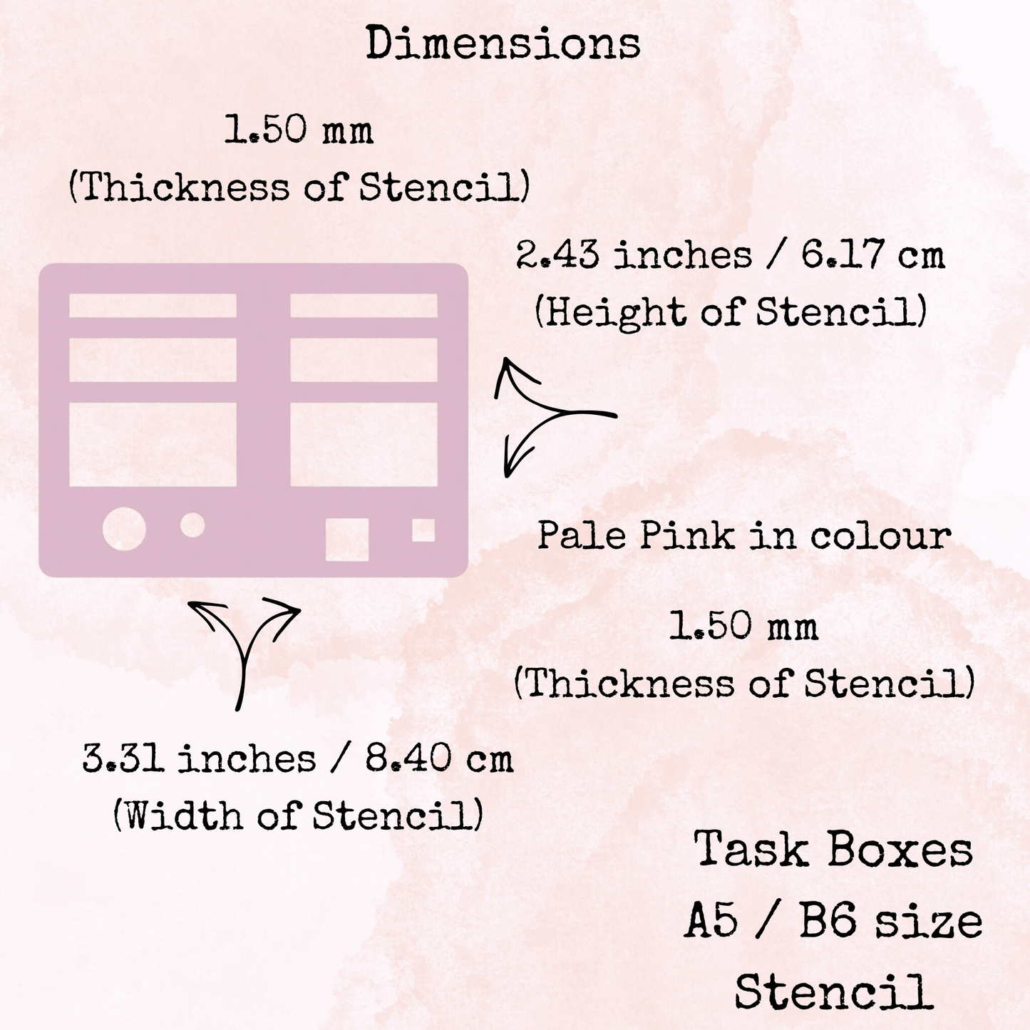 Planner Stencil - Task Boxes - B6 - A5 - Planning and Journaling Accessory