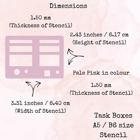 Planner Stencil - Task Boxes - B6 - A5 - Planning and Journaling Accessory