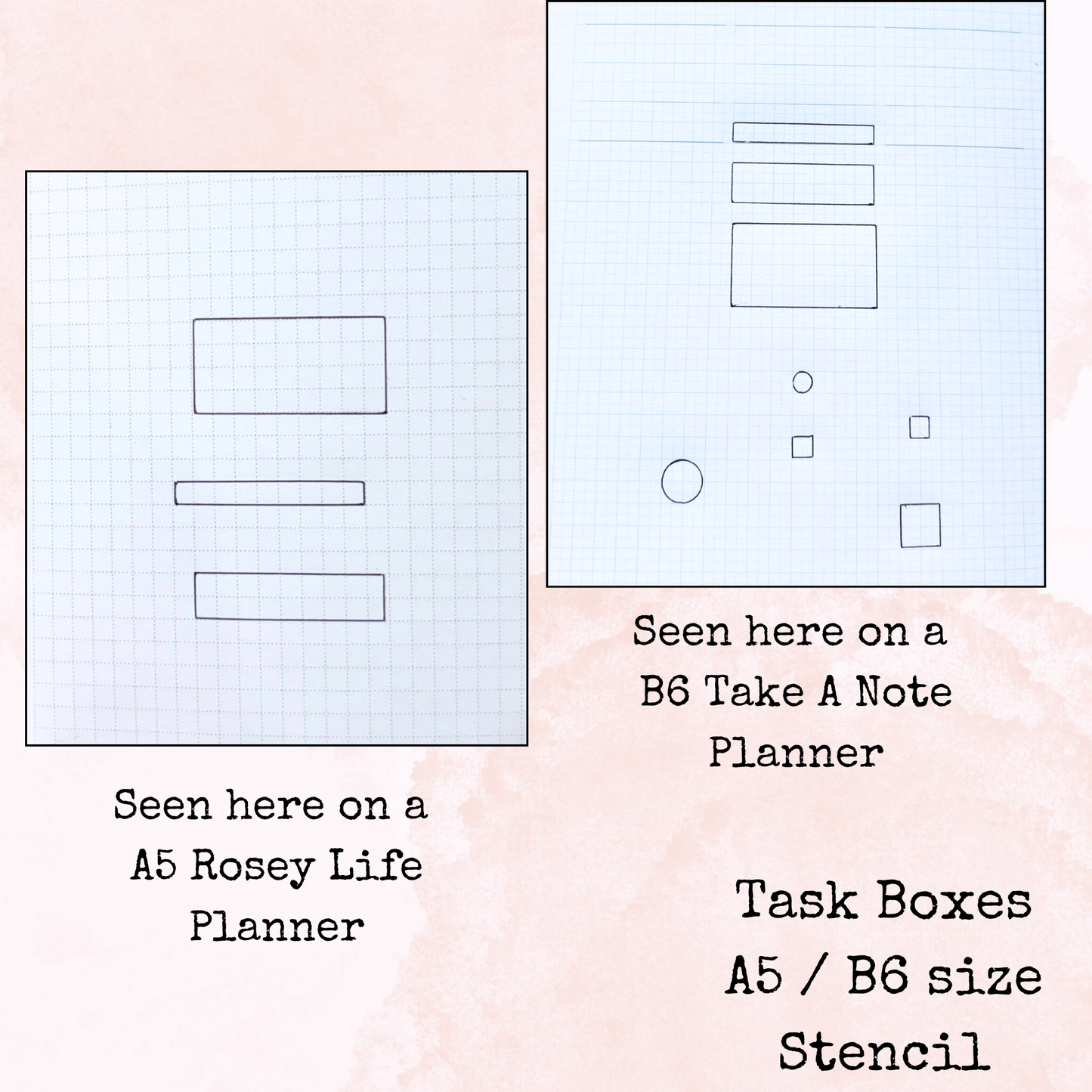 Planner Stencil - Task Boxes - B6 - A5 - Planning and Journaling Accessory