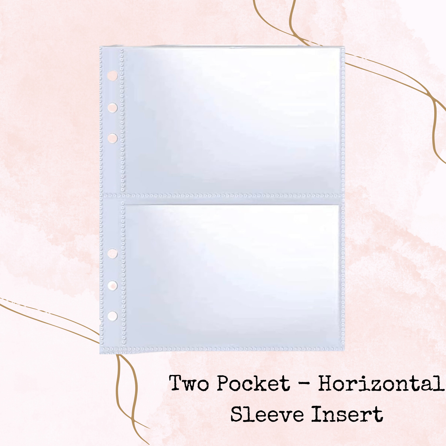 Binder Insert - Pocket Sleeve - Two Pocket Horizontal - A5 - Planner and Journal Accessory