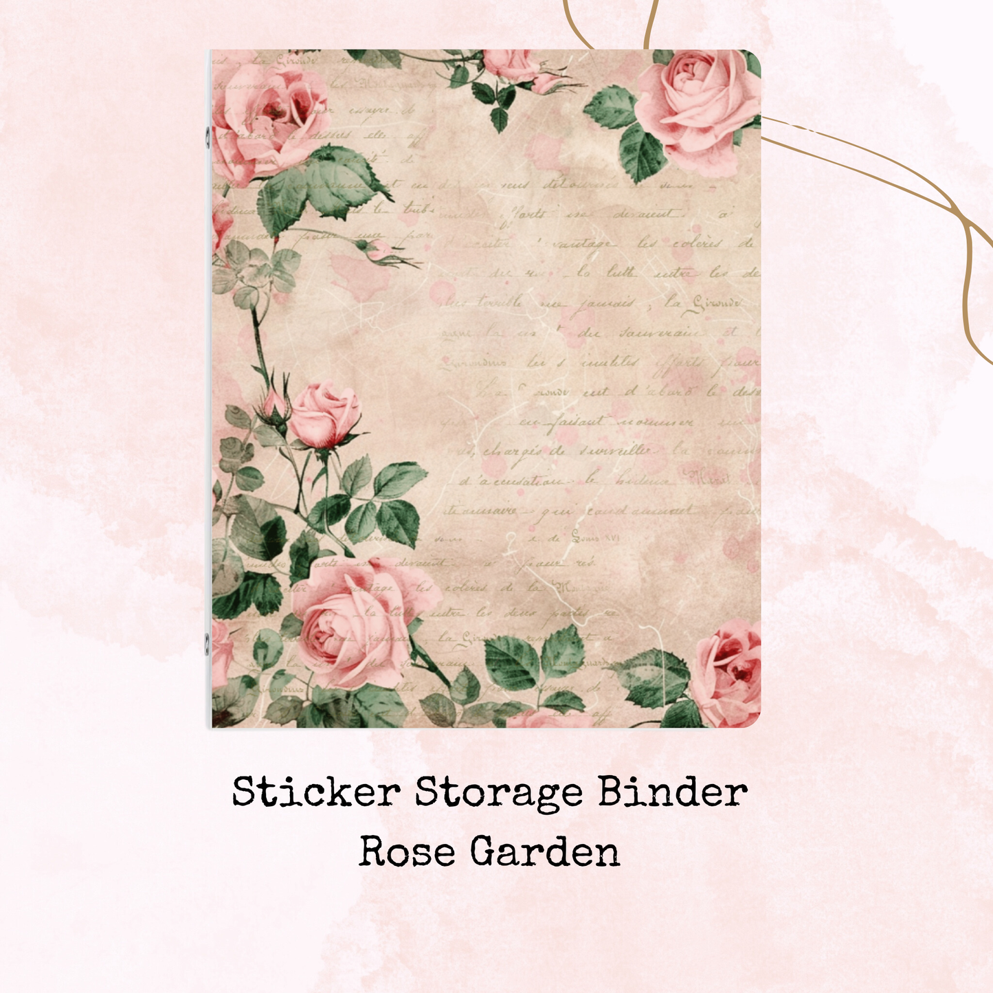 Rose Garden - Sticker Storage Binder- A5 Binder - Stationery Accessory - Watercolour