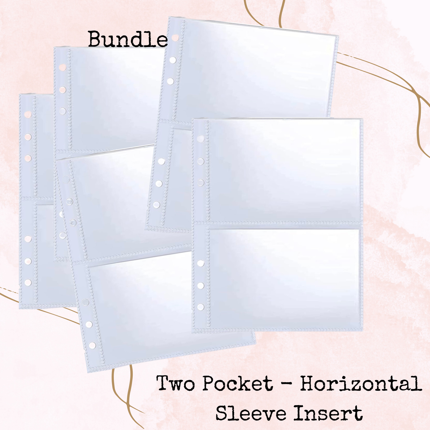 Binder Insert - Pocket Sleeve - Two Pocket Horizontal - A5 - Planner and Journal Accessory