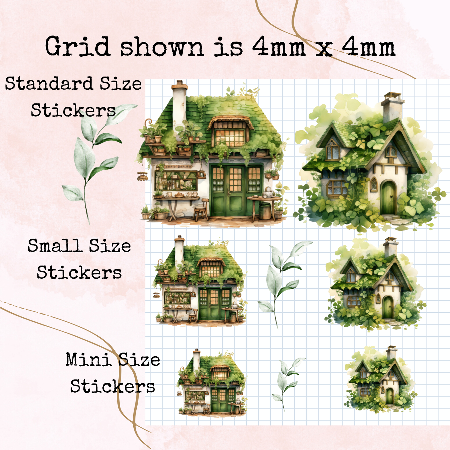 Irish Shops and Homes - Standard Size - Planner and Journal Stickers - Stationery - Watercolour