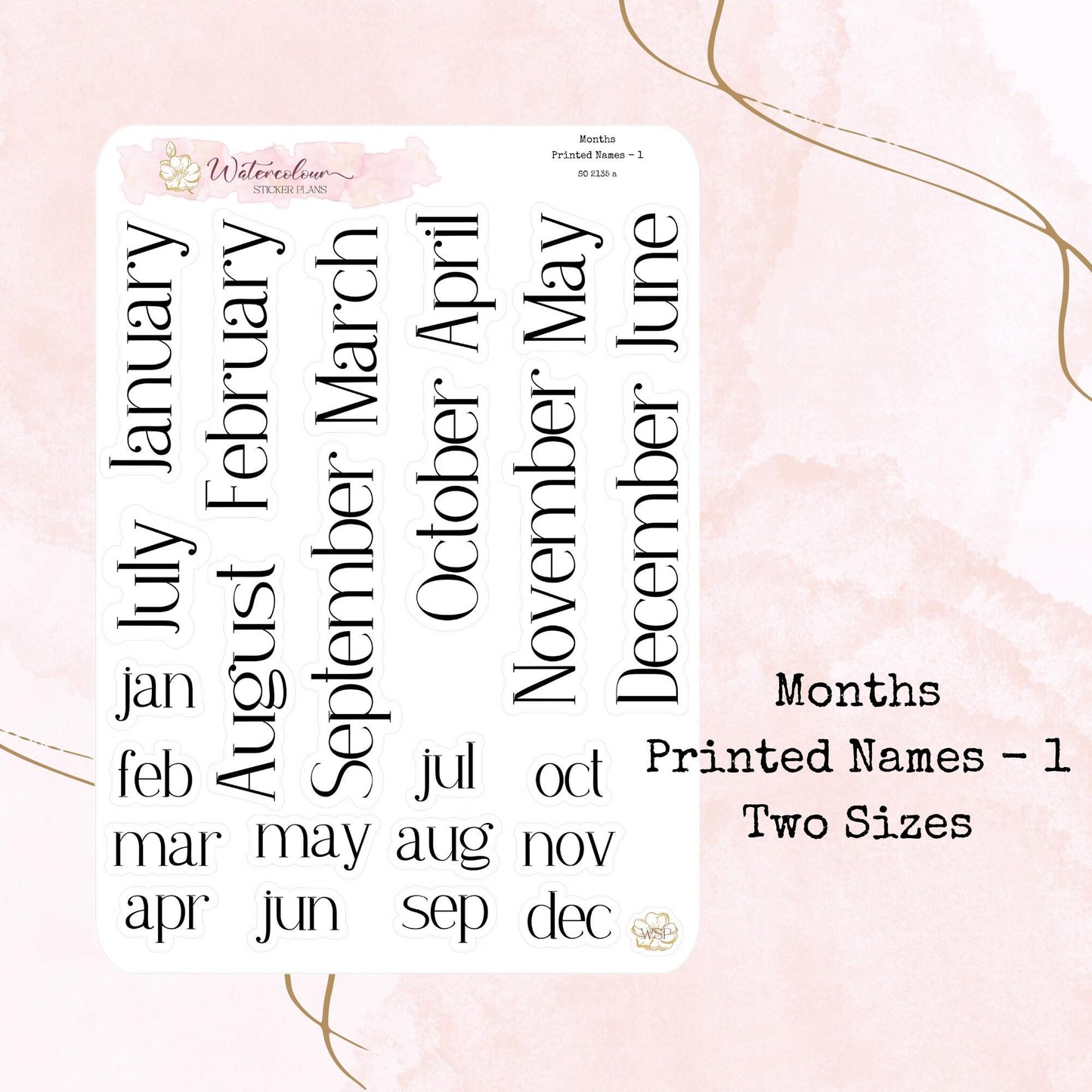 Month Stickers - Planner and Journal Stickers - Stationery