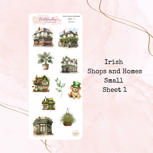 Irish Shops and Homes - Small Size - Planner and Journal Stickers - Stationery - Watercolour