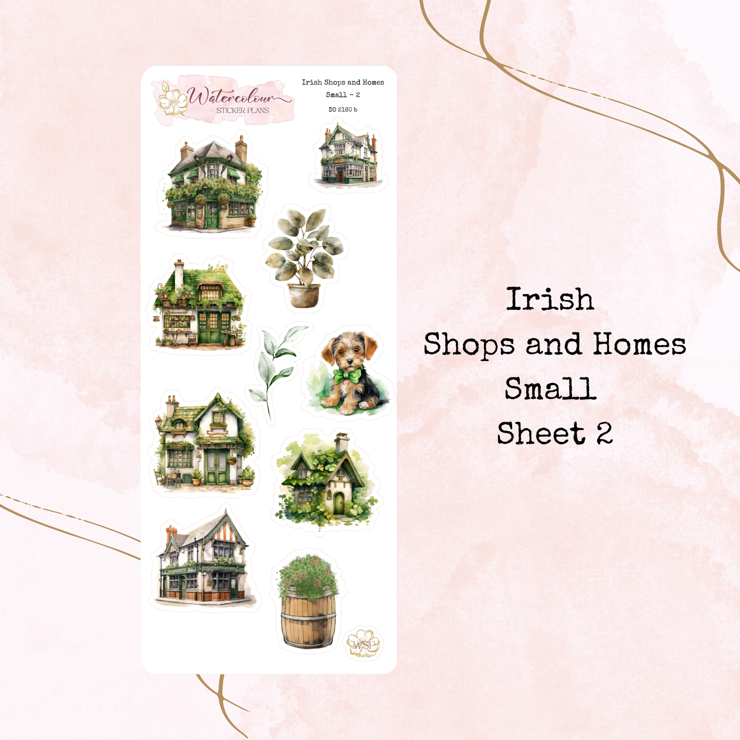 Irish Shops and Homes - Small Size - Planner and Journal Stickers - Stationery - Watercolour
